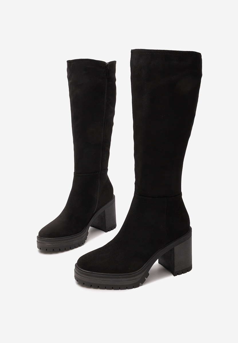 Cizme cu toc gros Darrina V2 negre
