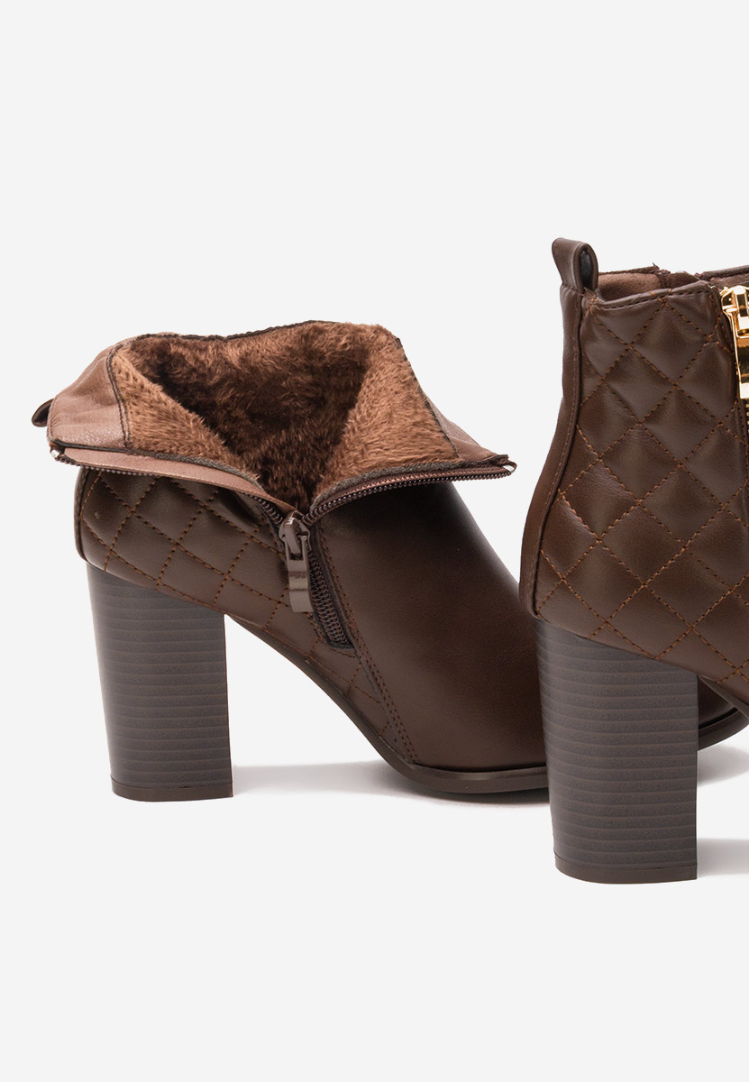 Botine cu toc Lumila maro