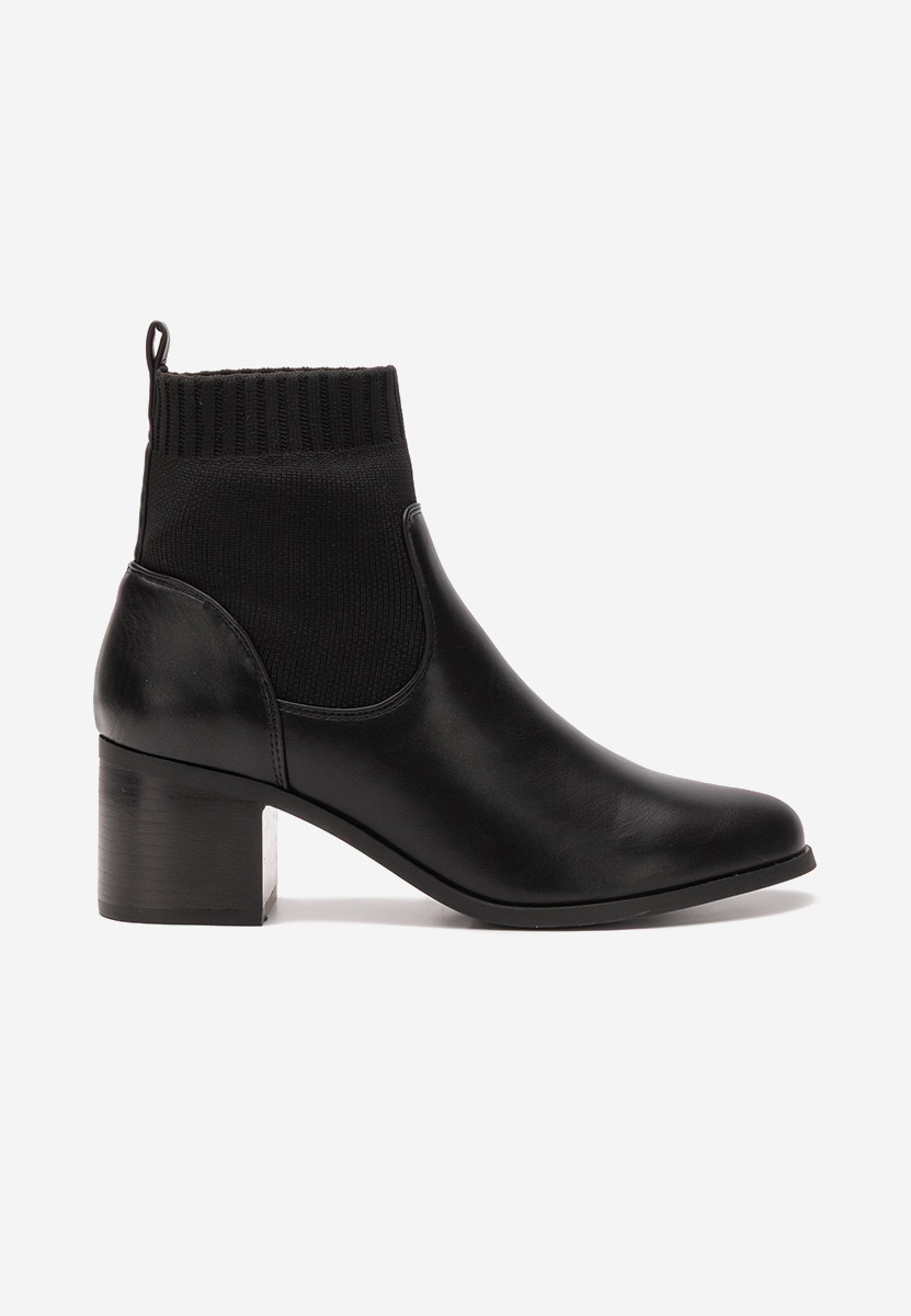 Botine cu toc Domenica negre