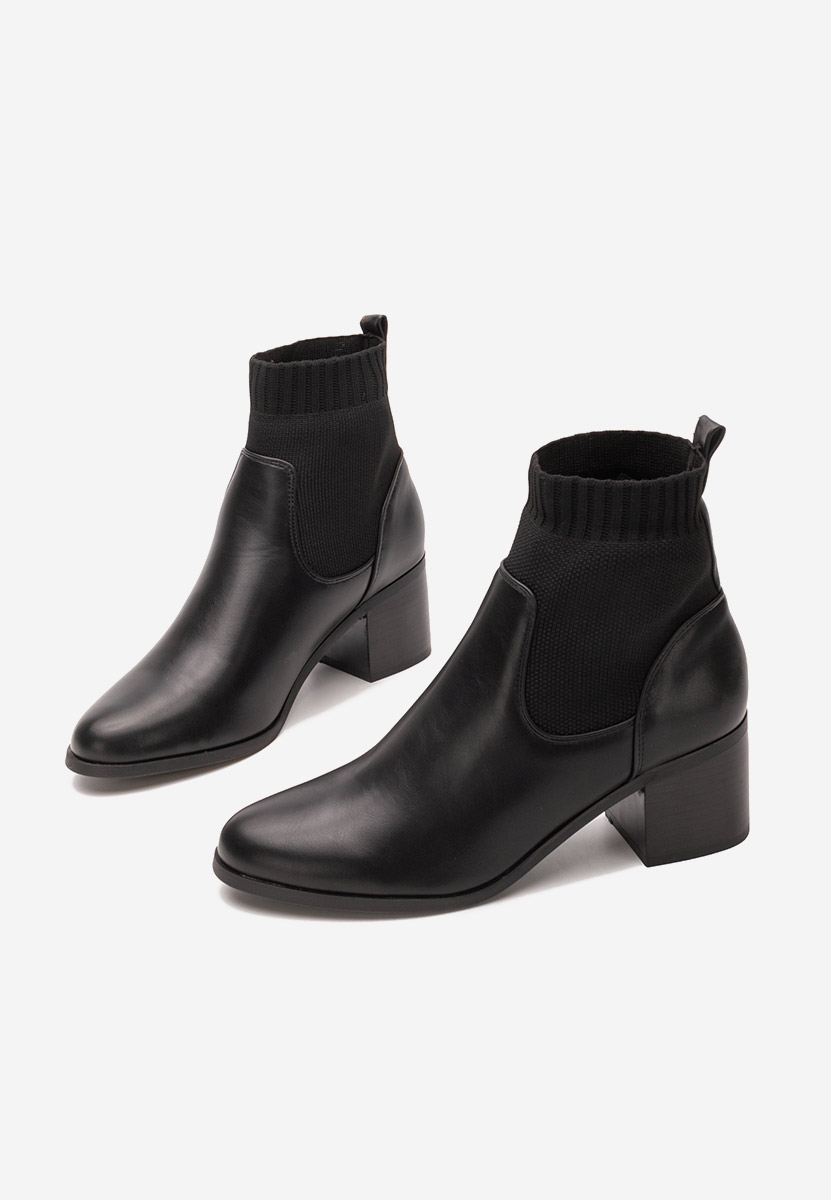 Botine cu toc Domenica negre