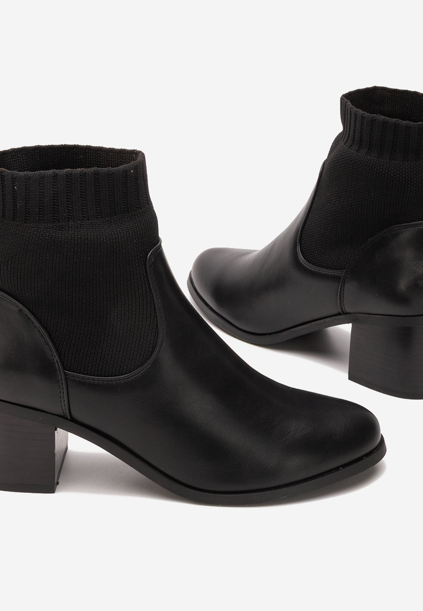 Botine cu toc Domenica negre