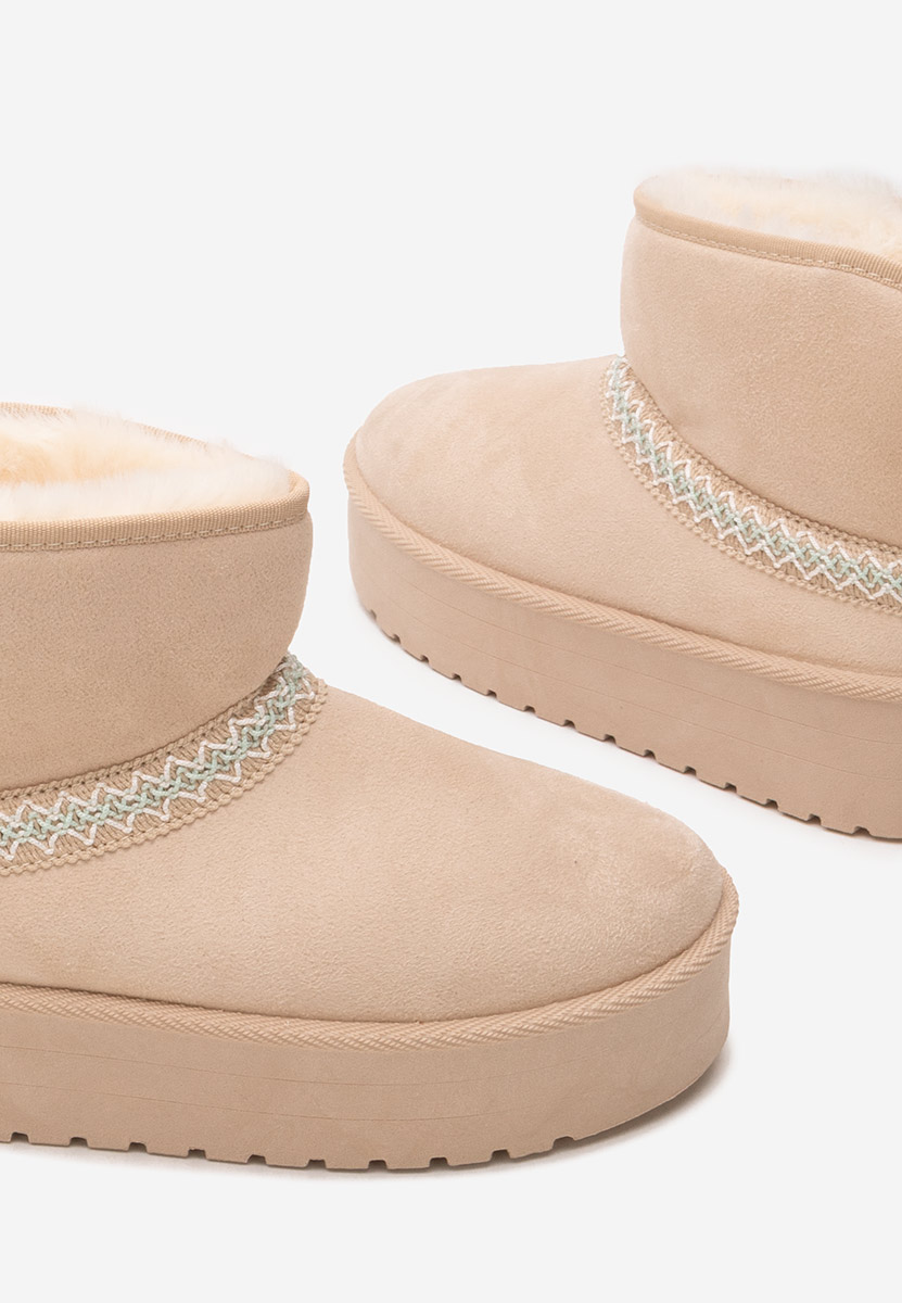 Cizme tip ugg cu platformă Orelis bej