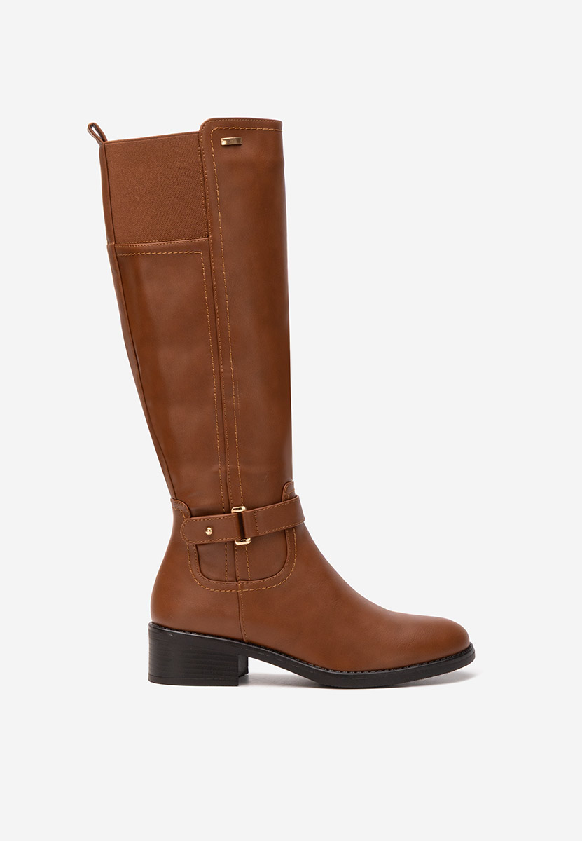 Cizme cu toc mic Eveline camel