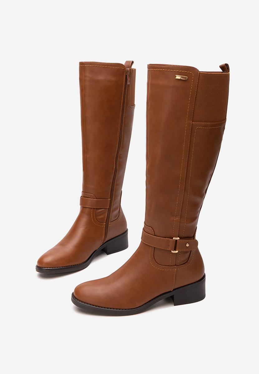 Cizme cu toc mic Eveline camel
