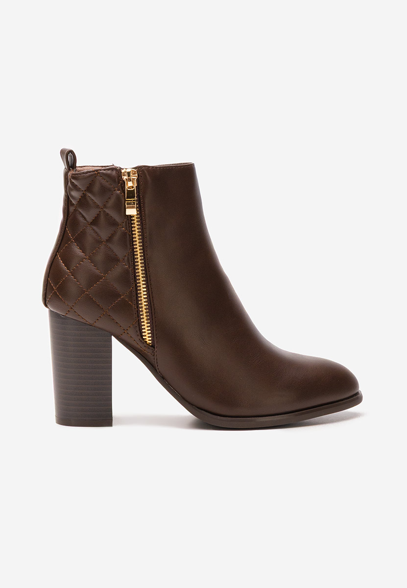 Botine cu toc Lumila maro