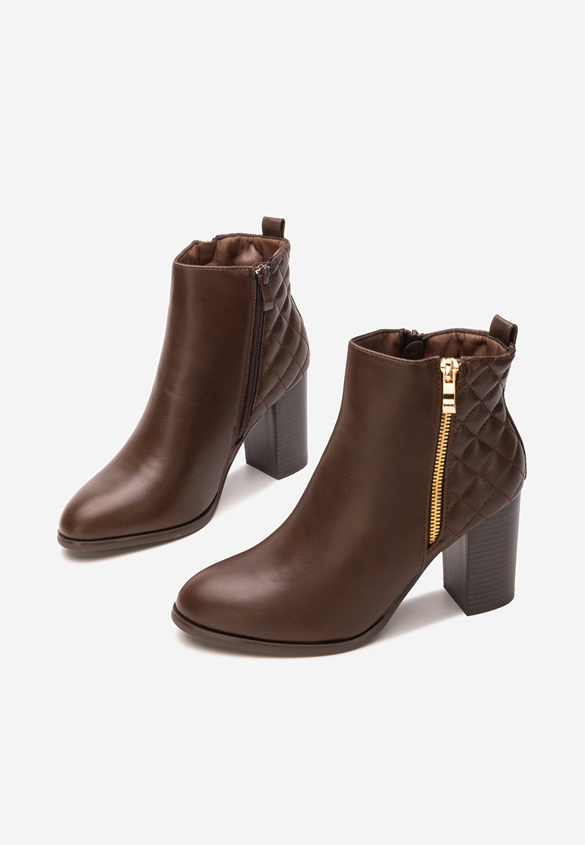 Botine cu toc Lumila maro