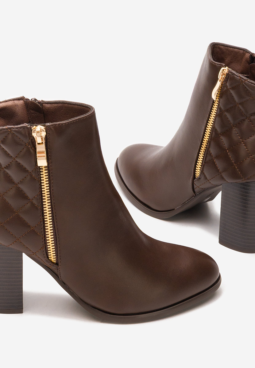 Botine cu toc Lumila maro