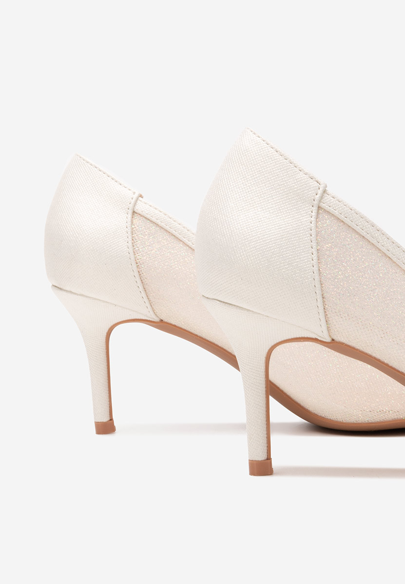 Pantofi stiletto Nidela albi