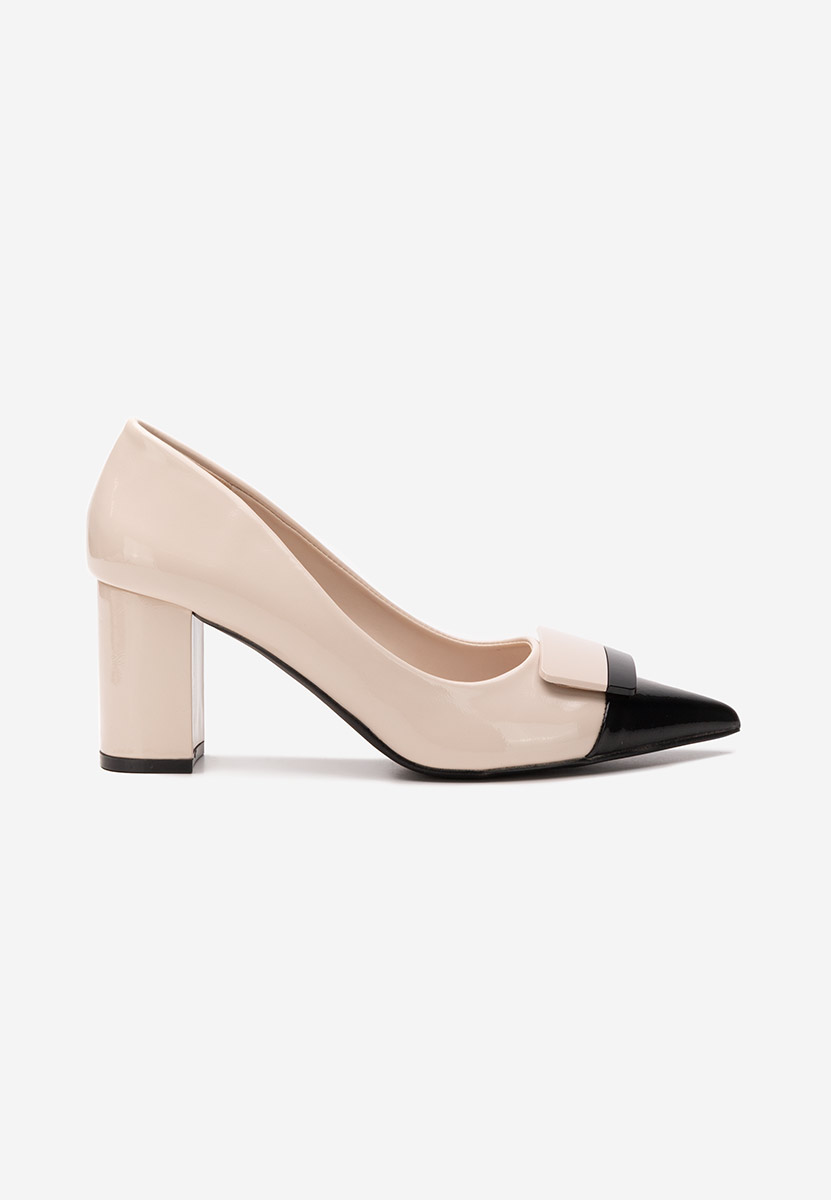 Pantofi cu toc gros Civora bej