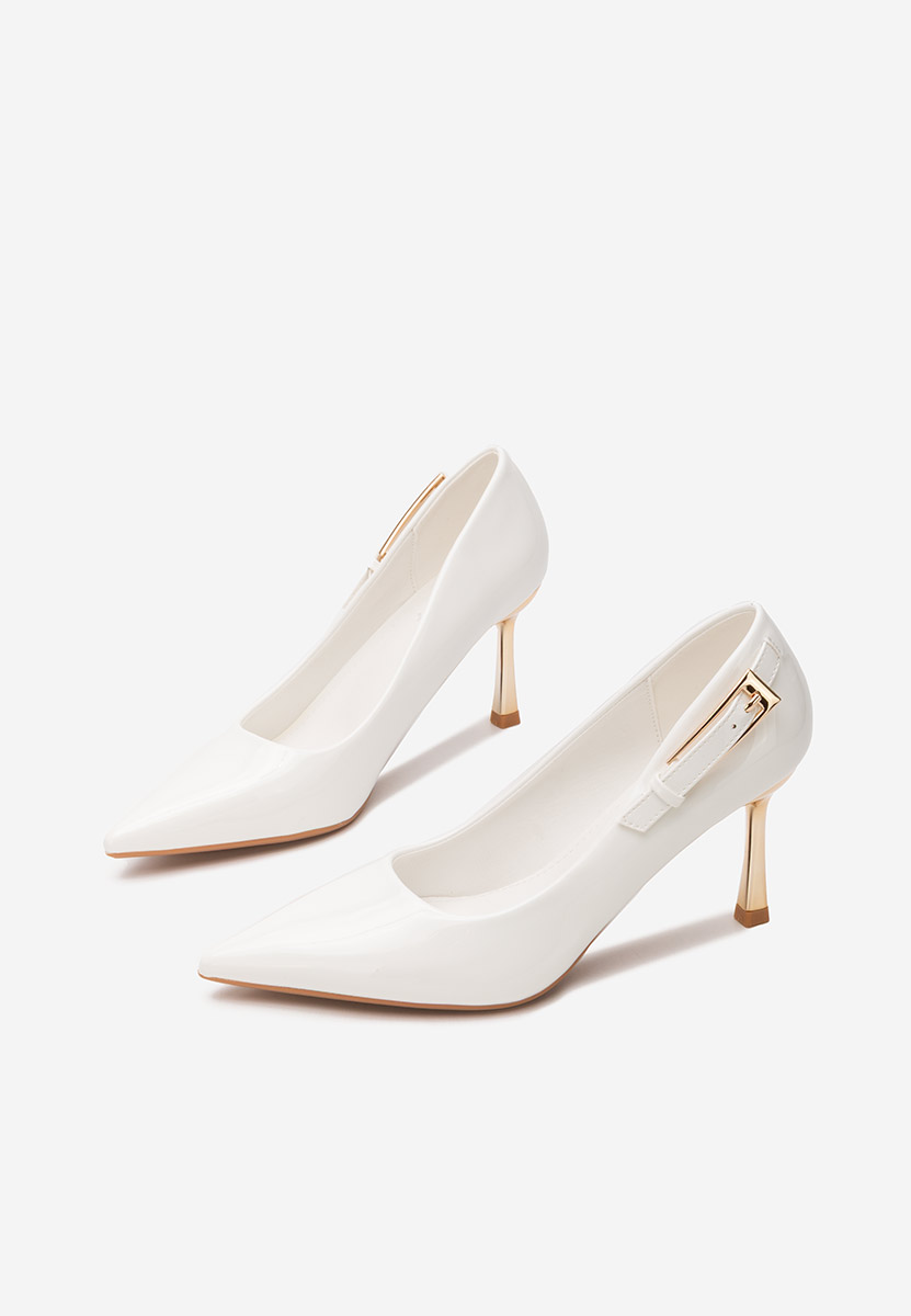Pantofi stiletto Rosalee V3 albi