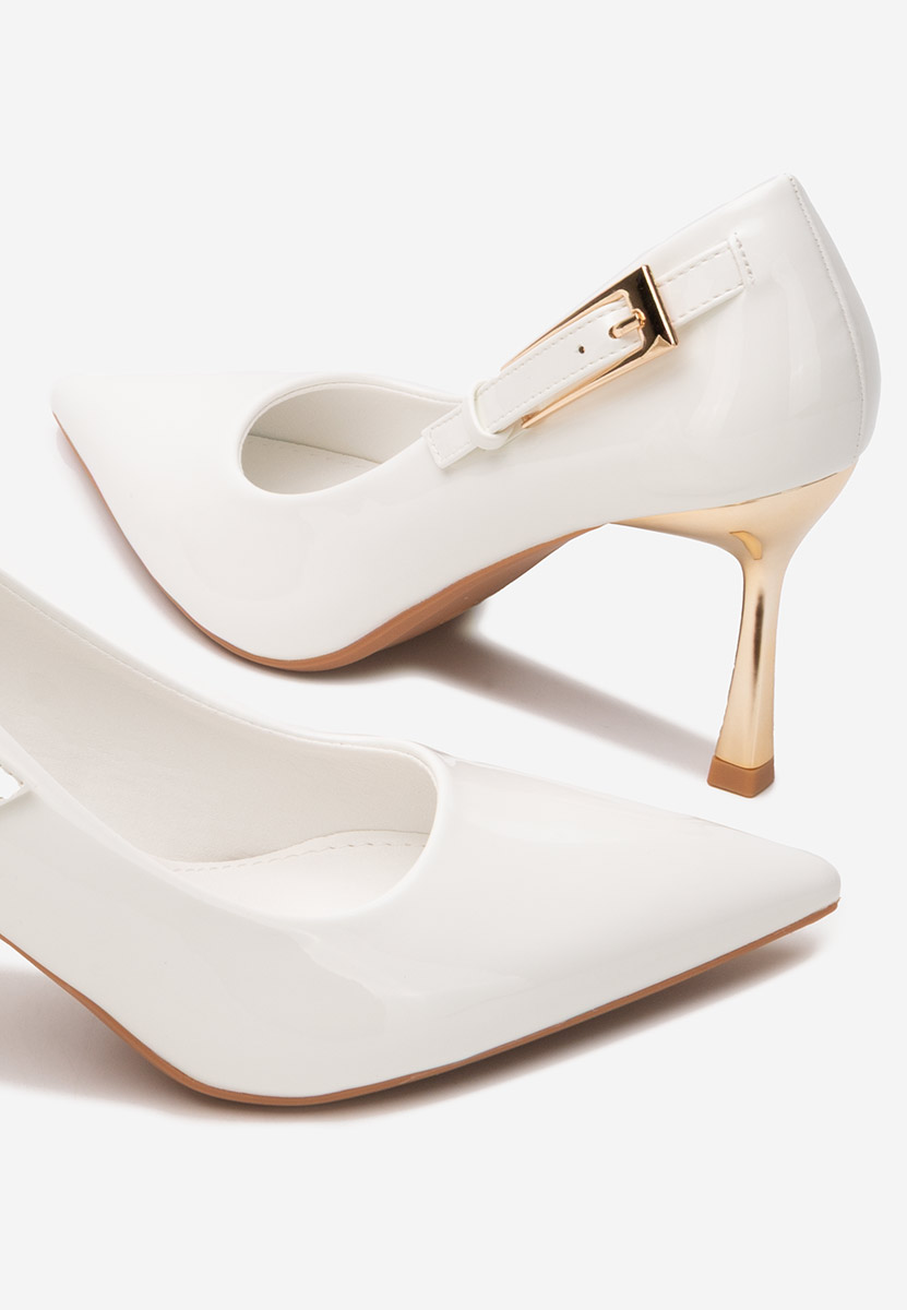 Pantofi stiletto Rosalee V3 albi