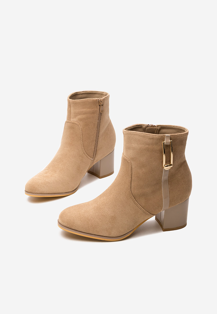 Botine cu toc gros Otalira kaki