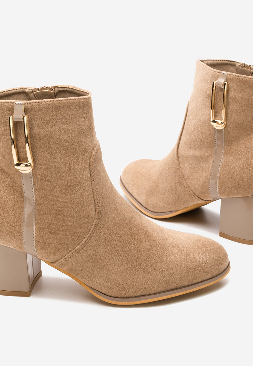 Botine cu toc gros Otalira kaki
