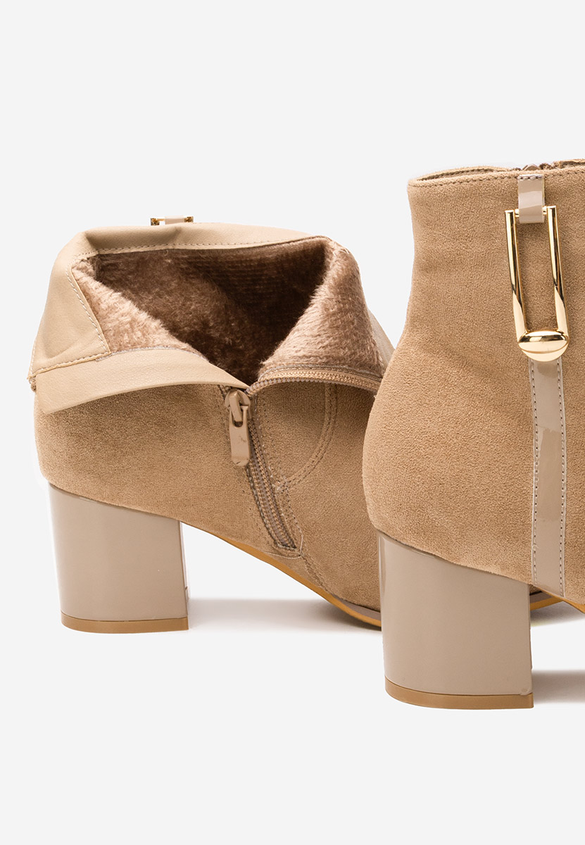 Botine cu toc gros Otalira kaki