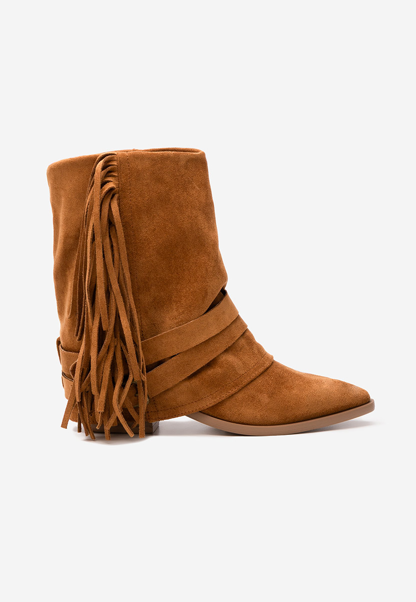 Cizme cu toc gros Isoria camel