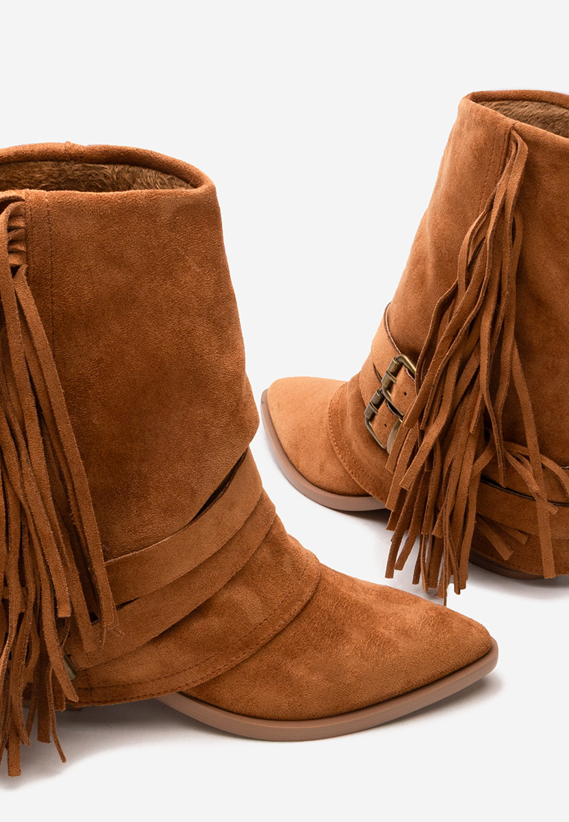 Cizme cu toc gros Isoria camel
