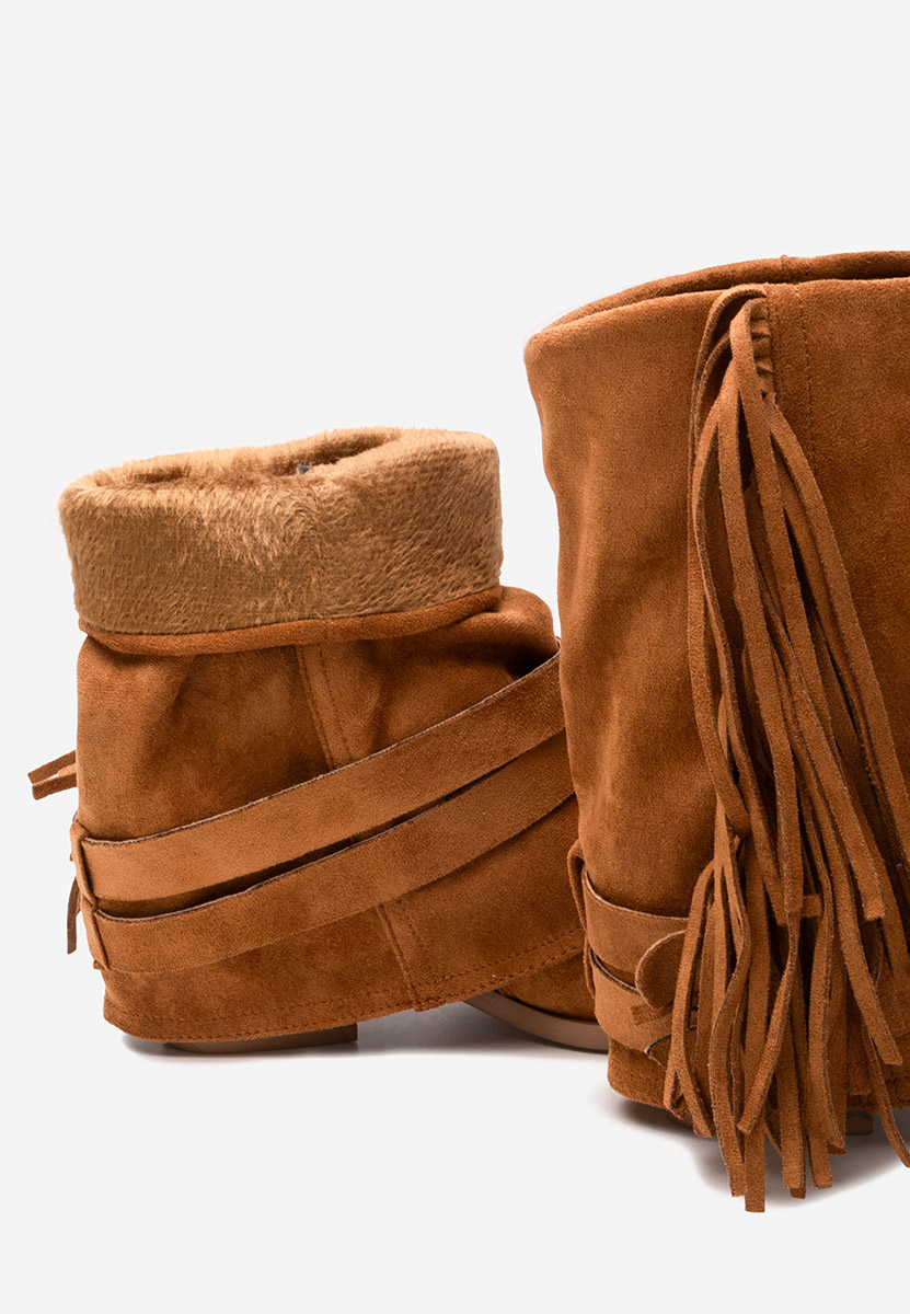Cizme cu toc gros Isoria camel