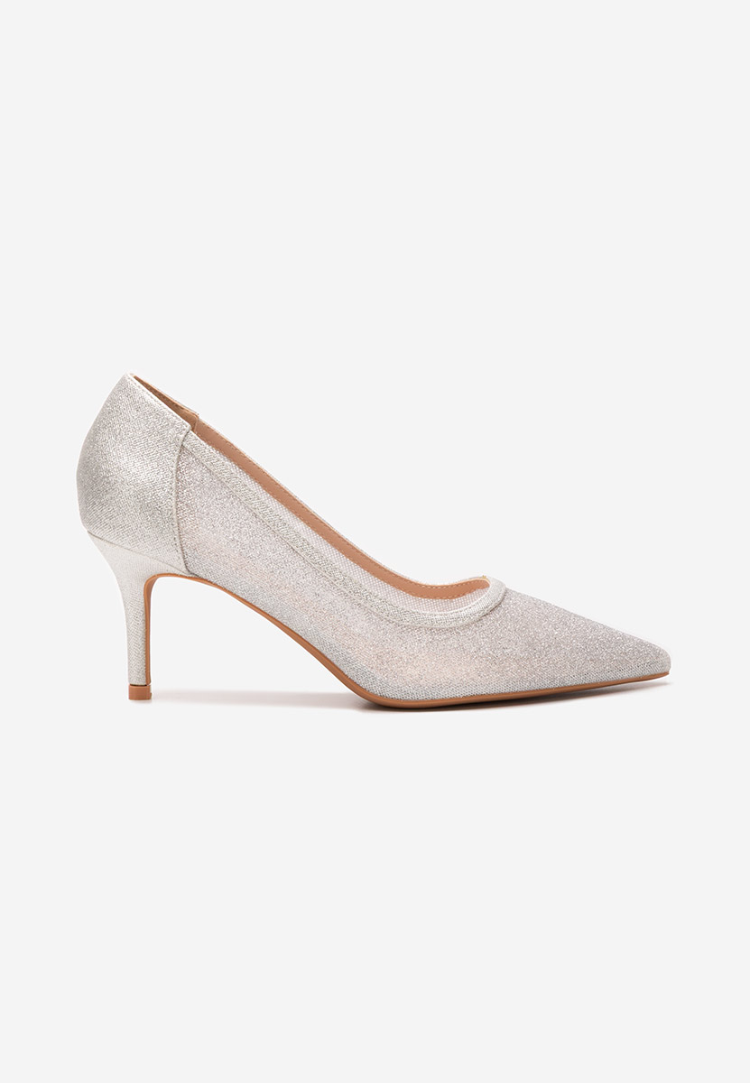 Pantofi stiletto Nidela argintii