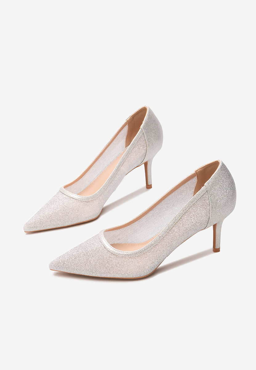 Pantofi stiletto Nidela argintii