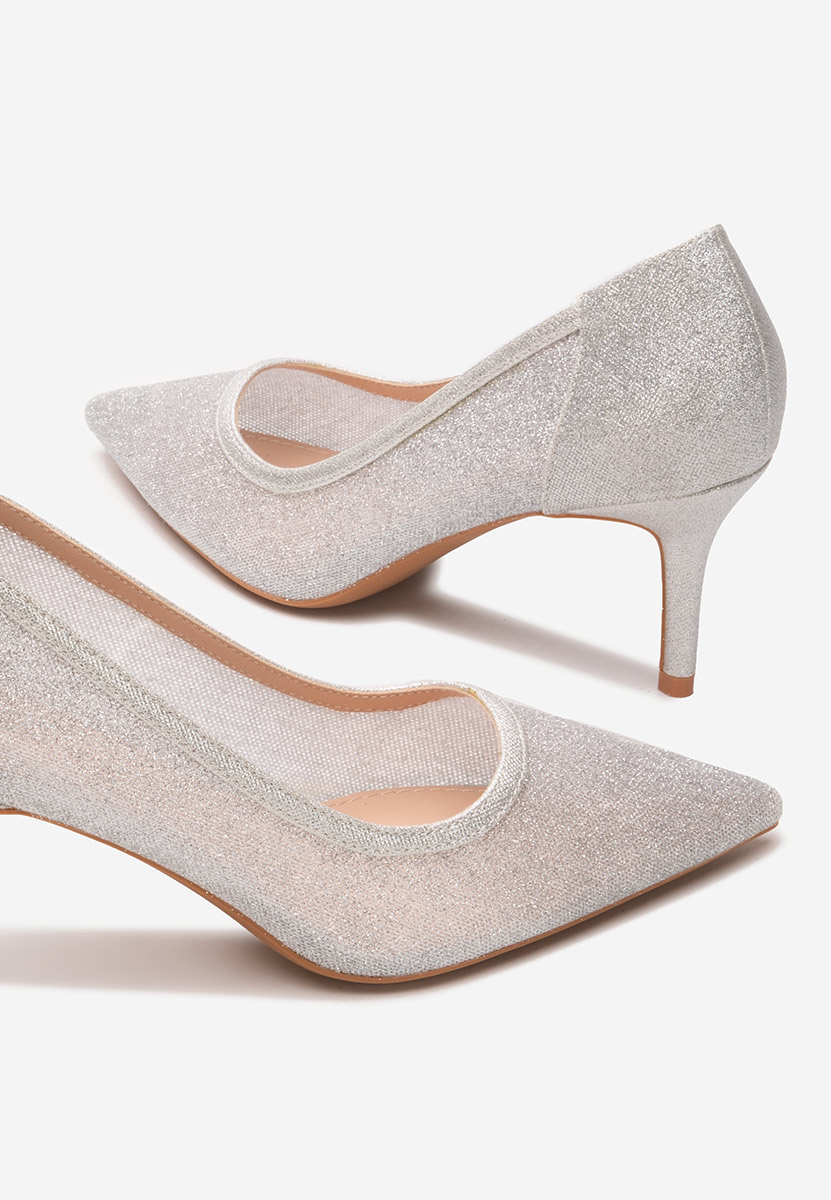Pantofi stiletto Nidela argintii
