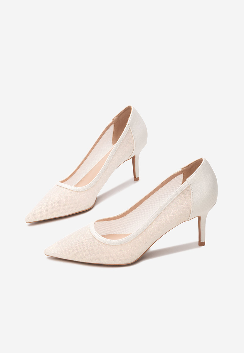 Pantofi stiletto Nidela albi