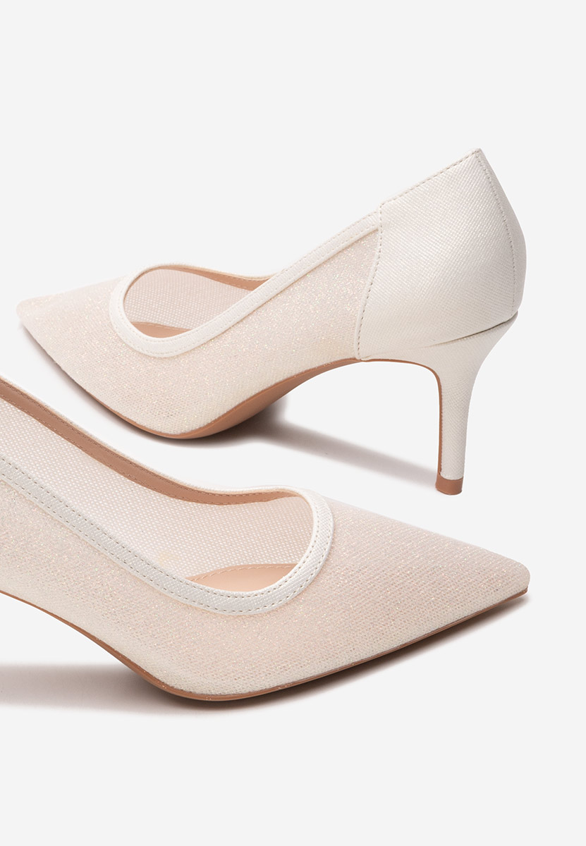 Pantofi stiletto Nidela albi