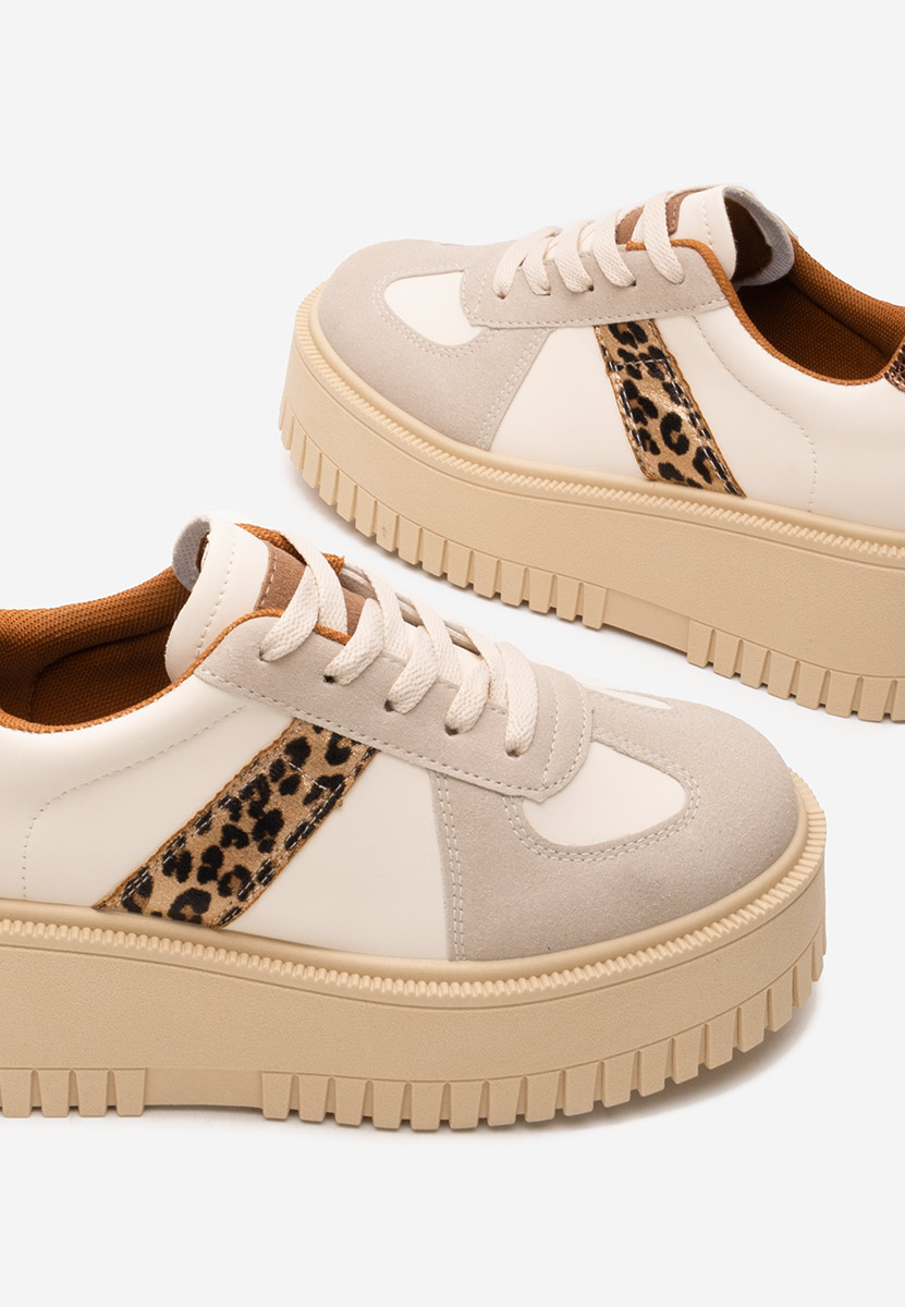 Sneakers cu platformă Michele leopard