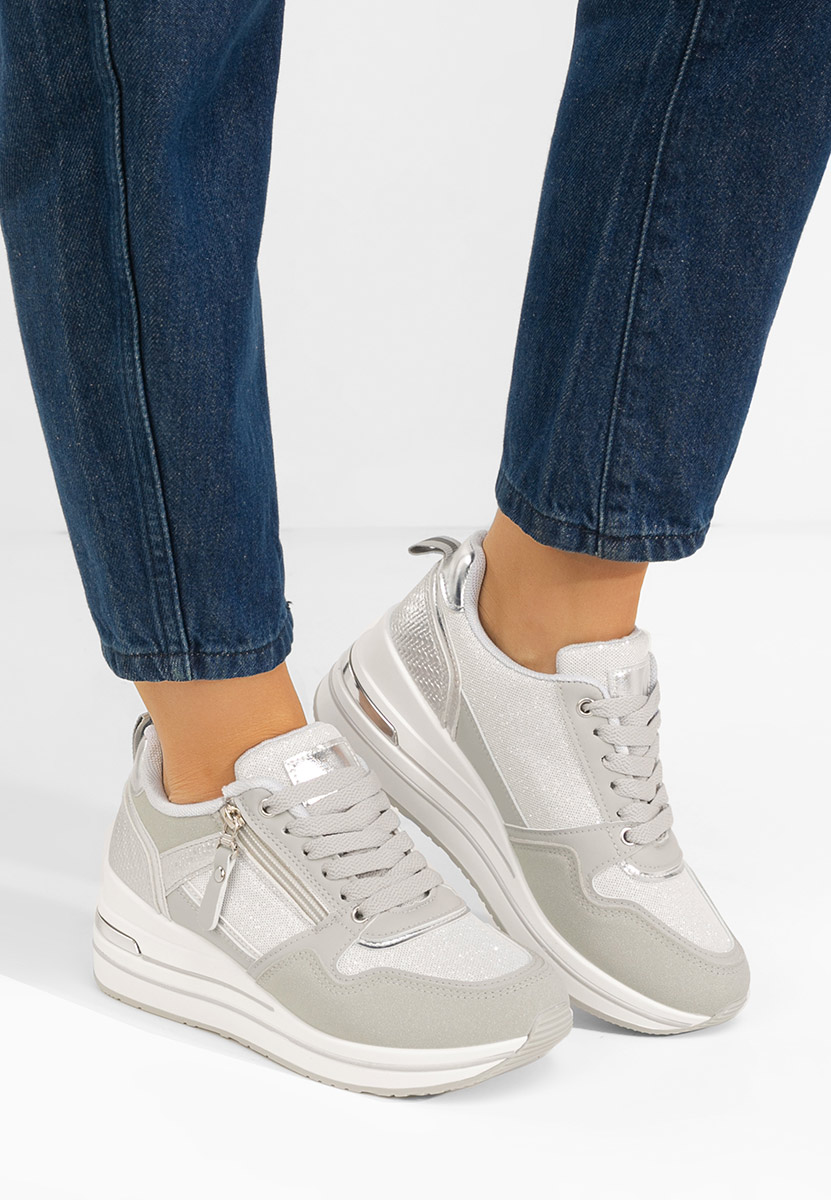 Sneakers cu platformă gri