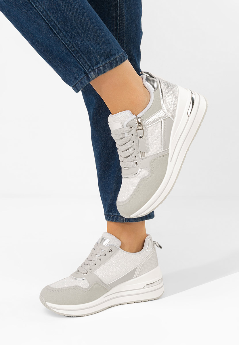 Sneakers cu platformă gri