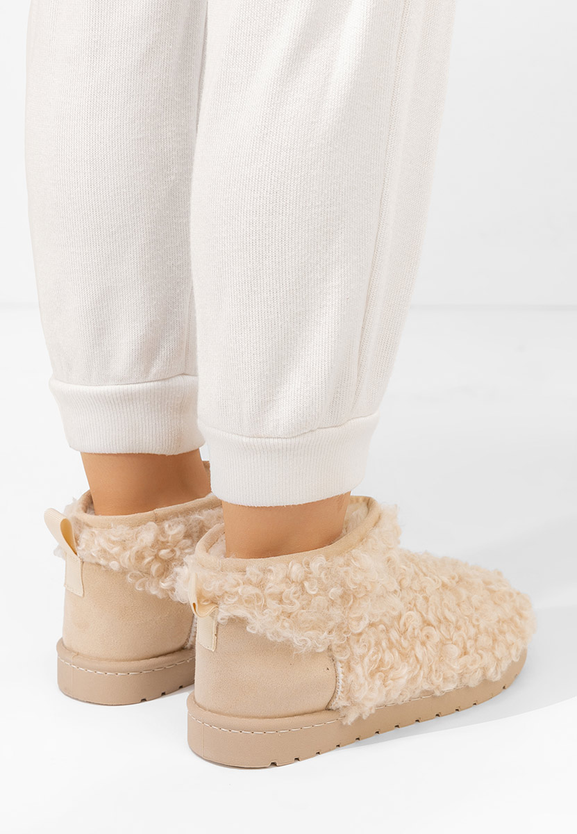 Cizme tip ugg Mivora bej