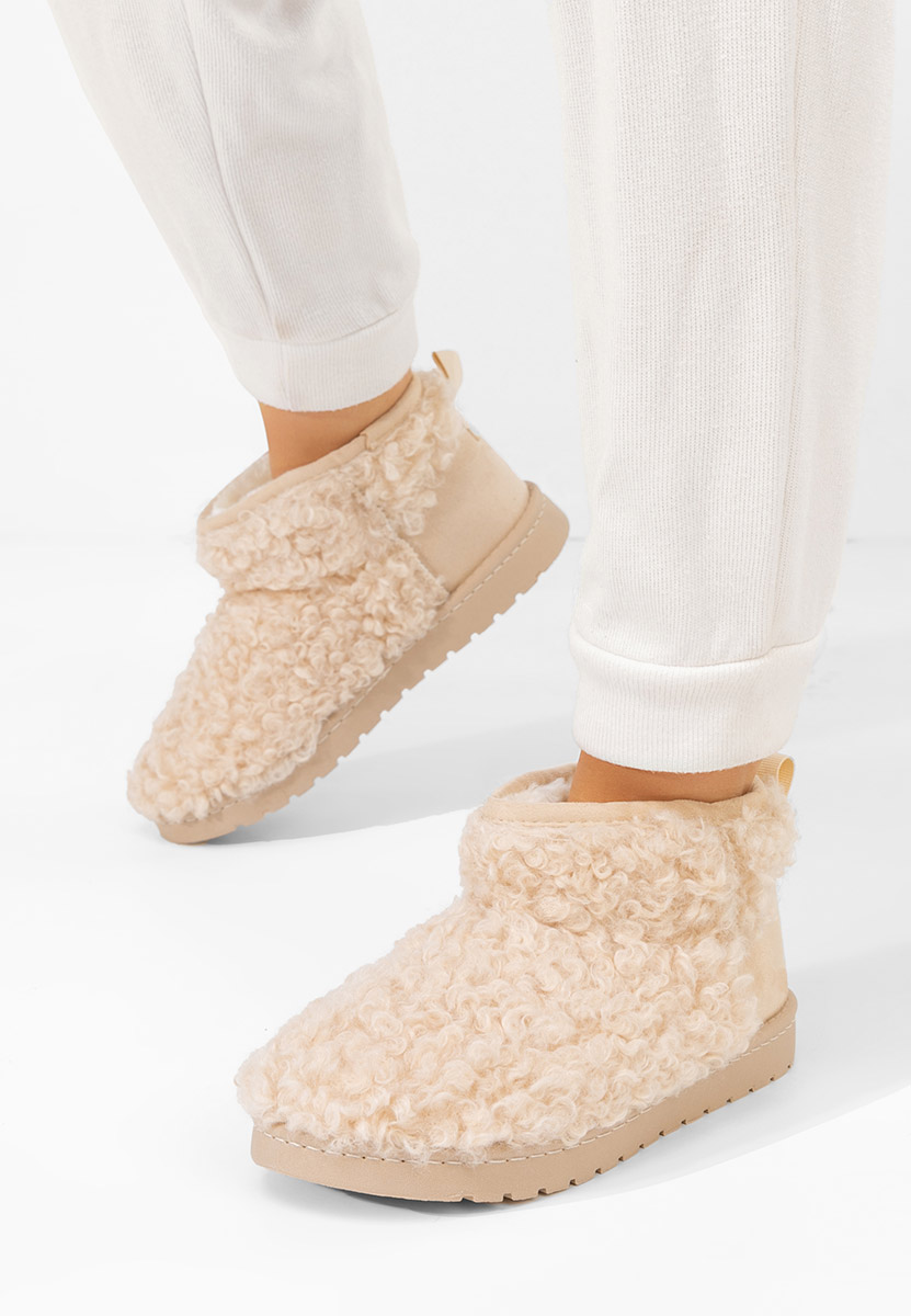 Cizme tip ugg Mivora bej