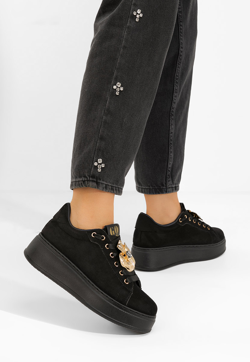 Sneakers cu platformă Nuvina negri