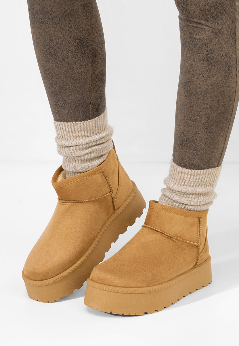 Cizme tip ugg cu platformă Zelira camel