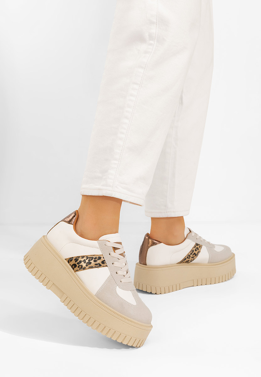 Sneakers cu platformă Michele leopard