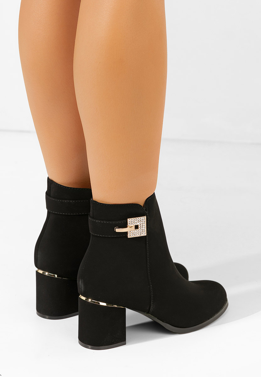 Botine cu toc Veliora negre
