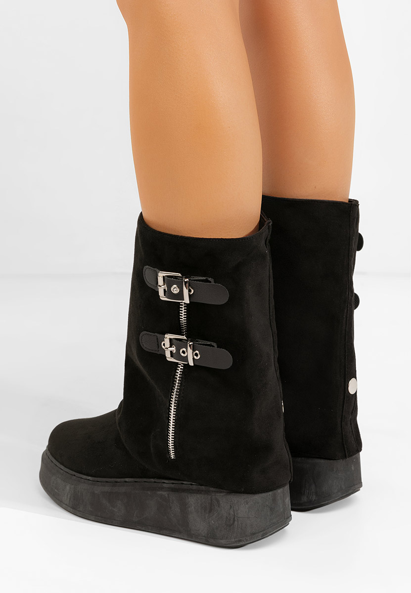 Cizme tip ugg cu platformă Trizz negre