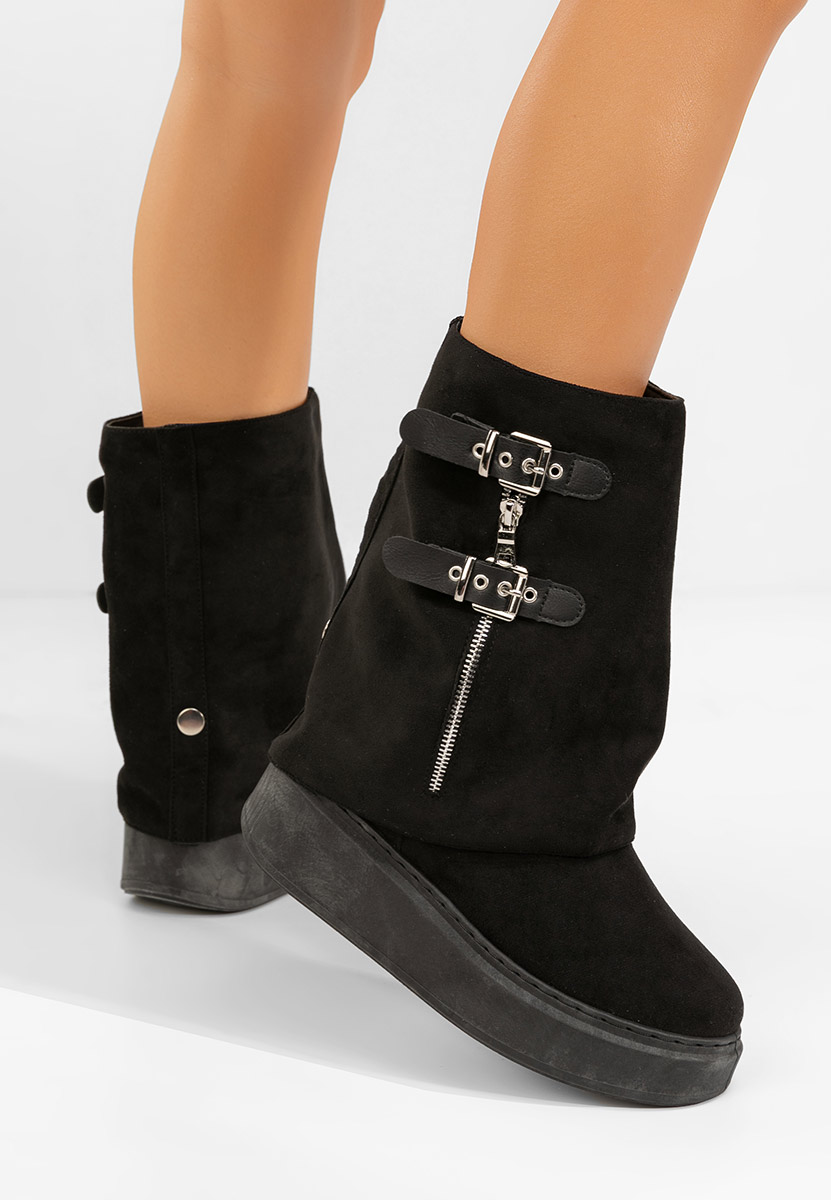 Cizme tip ugg cu platformă Trizz negre