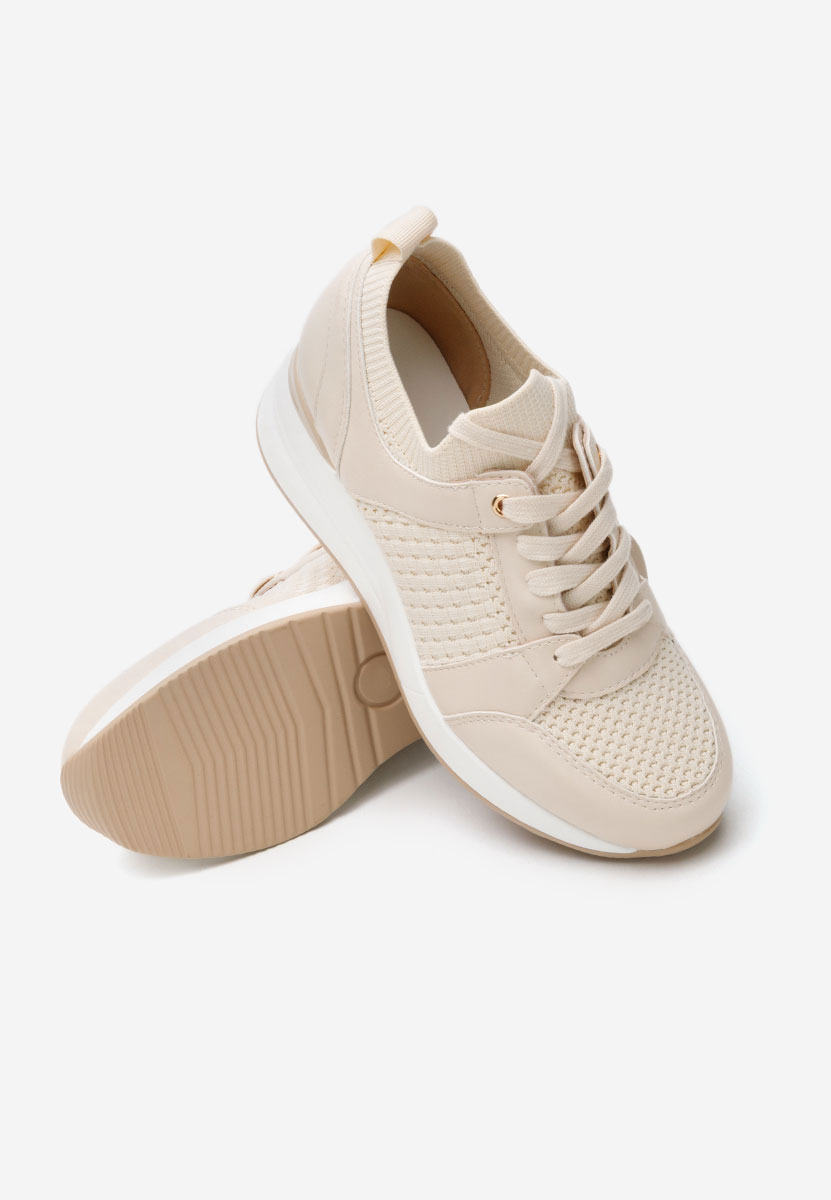 Sneakers cu platforma Ellsa bej