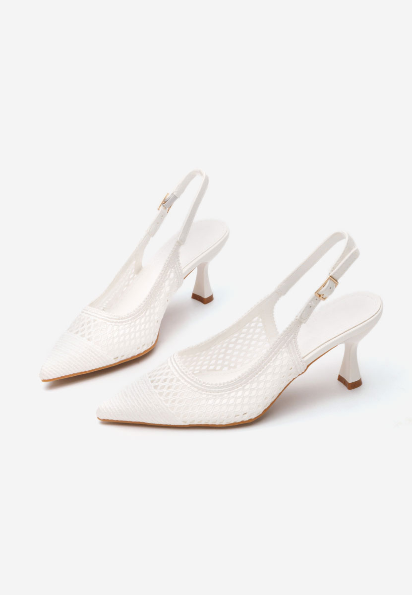 Pantofi slingback Deevina albi