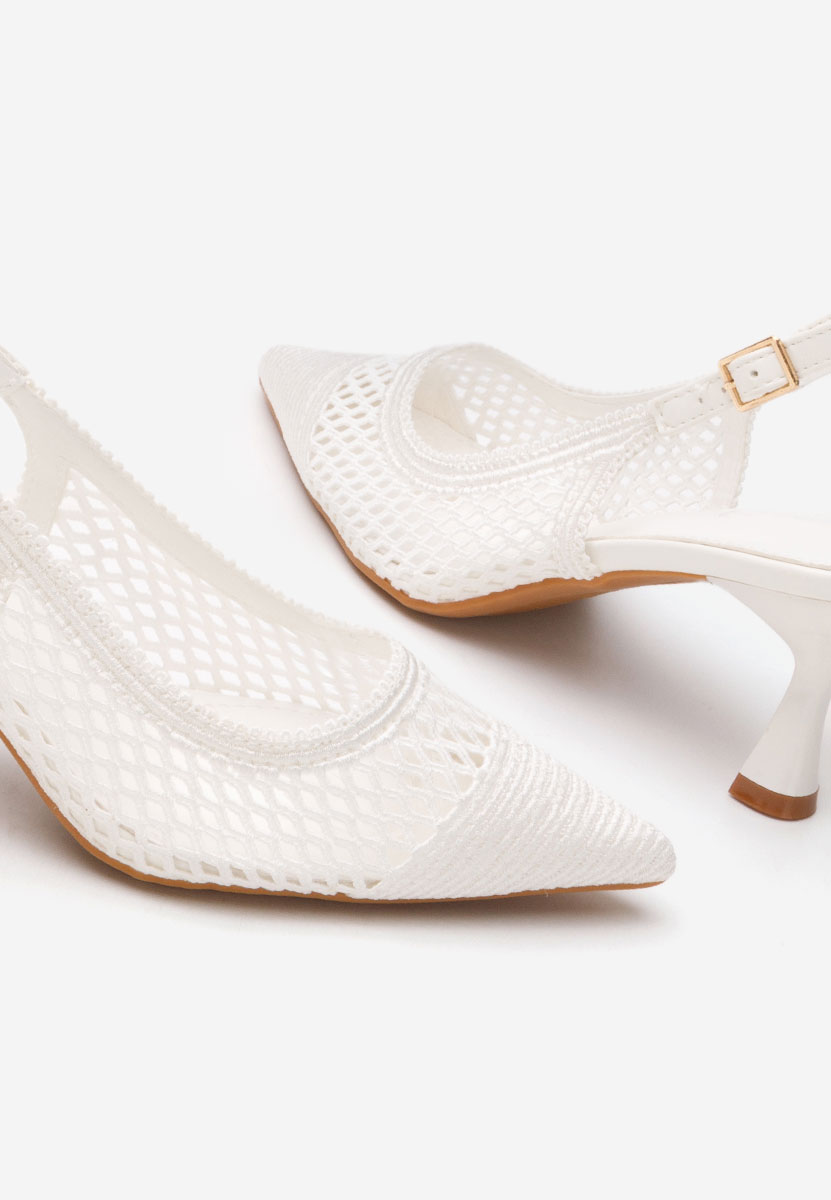 Pantofi slingback Deevina albi