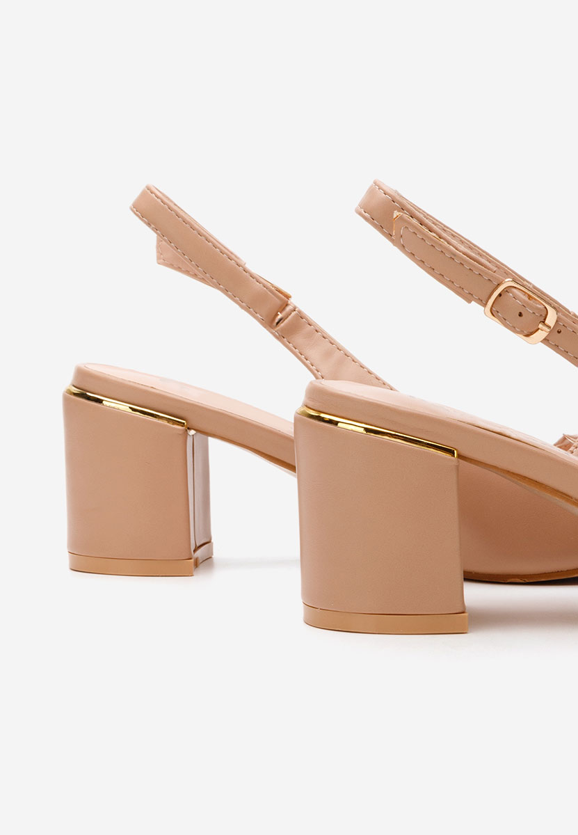 Pantofi slingback Flamia kaki