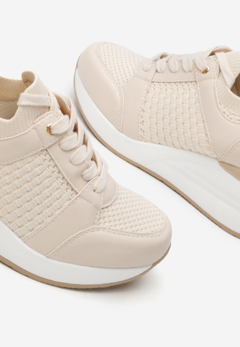 Sneakers cu platforma Ellsa bej