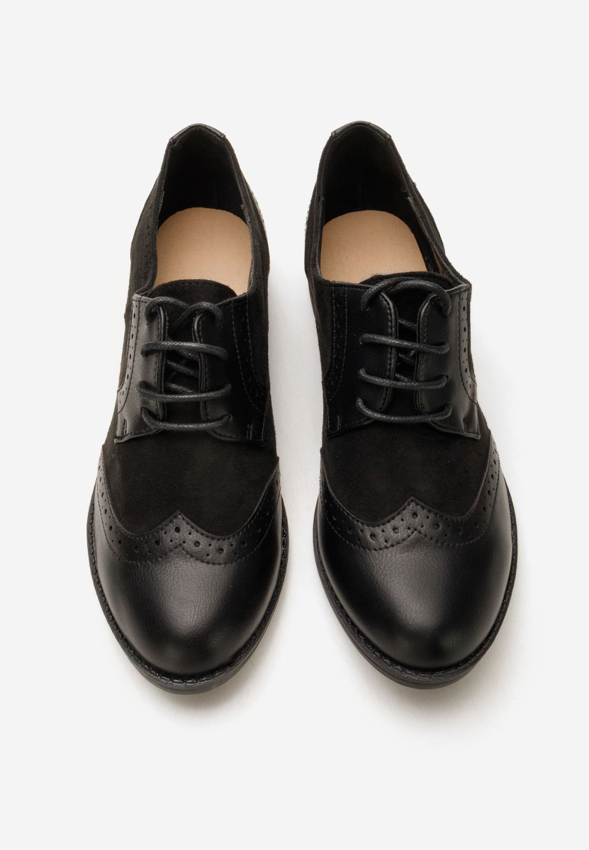 Pantofi dama brogue Aleena negri