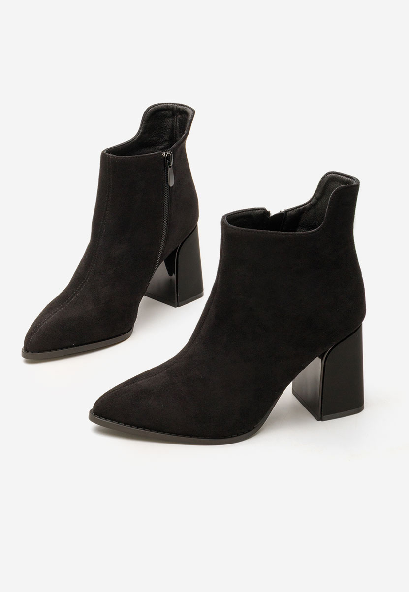 Botine cu toc gros Savrina negre
