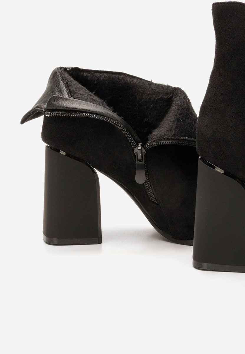 Botine cu toc gros Savrina negre