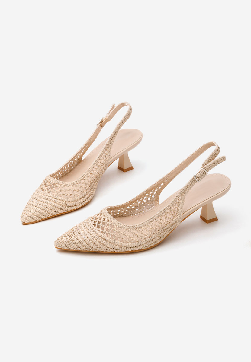 Pantofi cu toc subtire Deloise nude