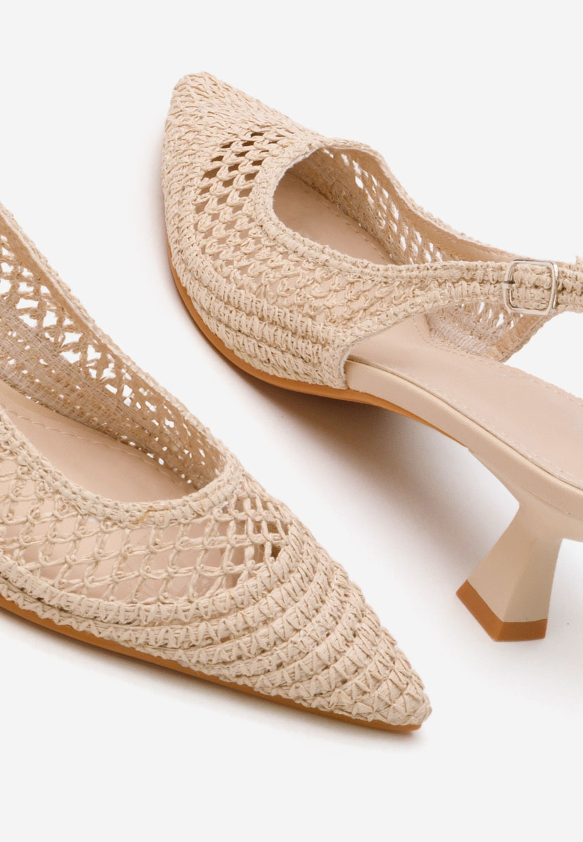 Pantofi cu toc subtire Deloise nude