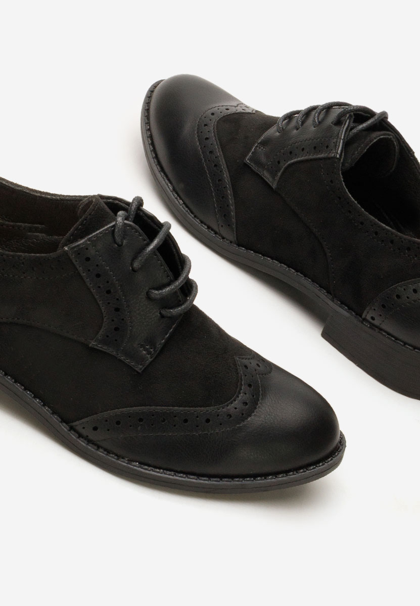 Pantofi dama brogue Aleena negri