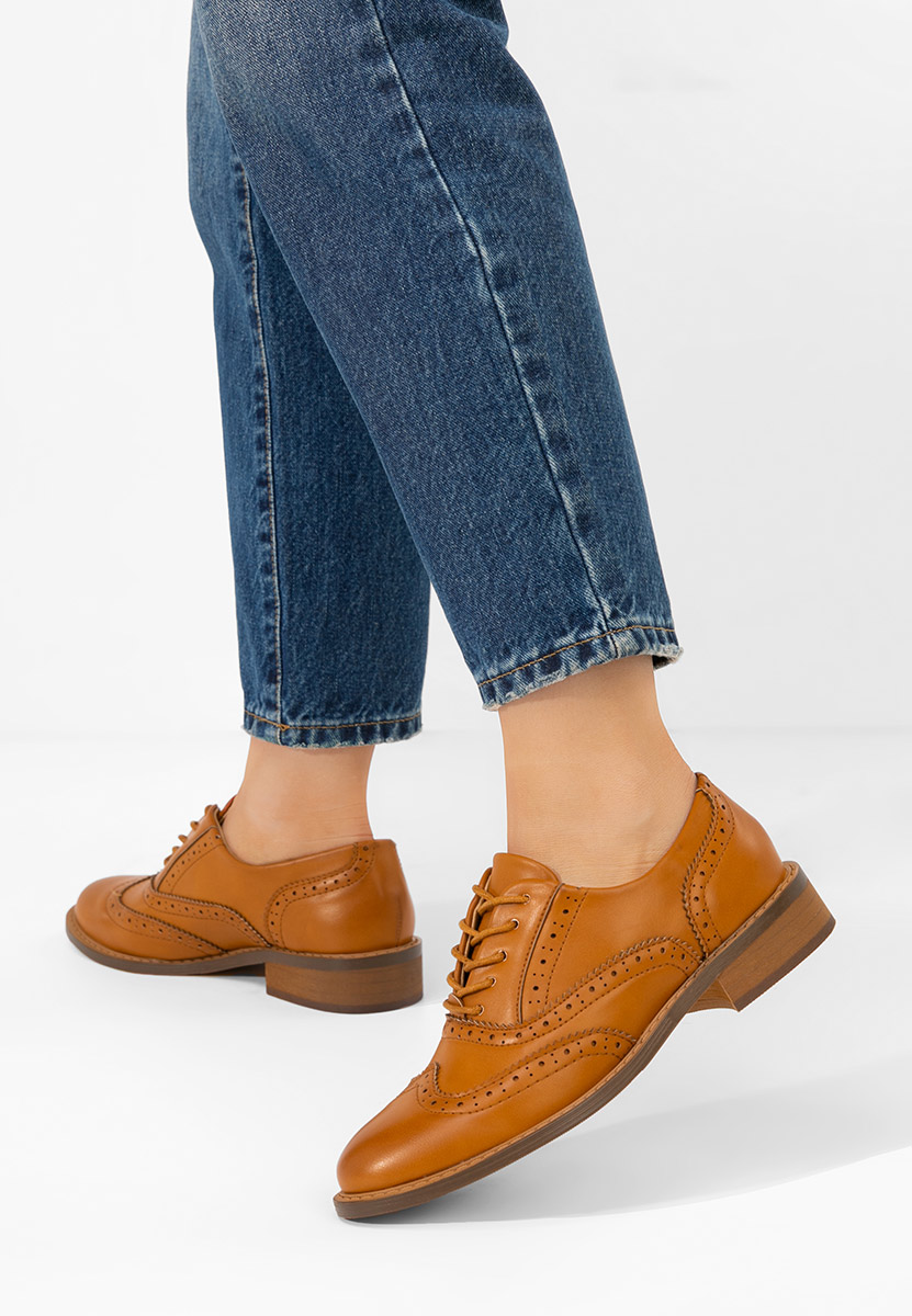 Pantofi dama brogue Cilora camel