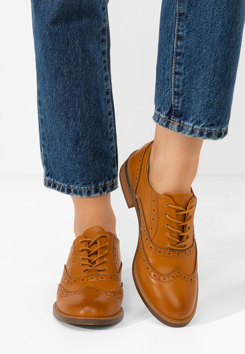 Pantofi dama brogue Cilora camel